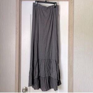 Bobeau Charcoal Gray Hi-lo Hem Maxi Skirt - Size Small